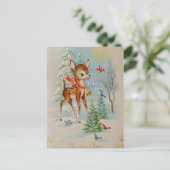 Vintages Weihnachtsfest Feiertagspostkarte (Stehend Vorderseite)