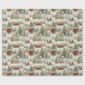 Vintages Weihnachtsfest Geschenkpapier (Flach)