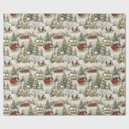 Vintages Weihnachtsfest Geschenkpapier (Flach)