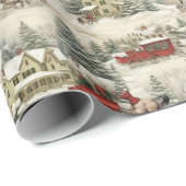 Vintages Weihnachtsfest Geschenkpapier (Rolleneckpunkt)