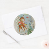 Vintages Weihnachtsfest im Schnee Runder Aufkleber (Umschlag)