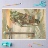 Vintages Weihnachtsfest im Schnee Seidenpapier (Basteln)