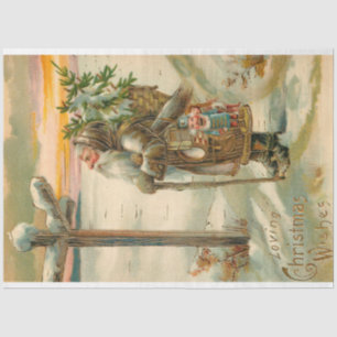 Vintages Weihnachtsfest im Schnee Seidenpapier