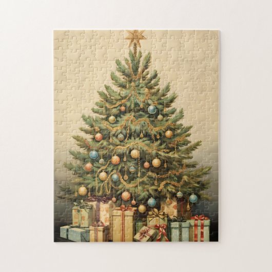 Vintages Weihnachtsfest im Winteralter Puzzle (Vertikal)