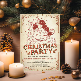 Vintages Weihnachtsfest-Party Einladung