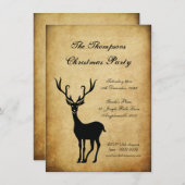 Vintages Weihnachtsfest-Party Einladung (Vorne/Hinten)
