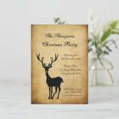 Vintages Weihnachtsfest-Party Einladung (Stehend Vorderseite)