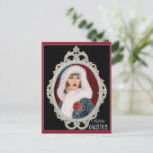 Vintages Weihnachtsfest Postkarte (Stehend Vorderseite)