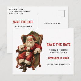 Vintages Weihnachtsfest Save the Date Einladungspostkarte