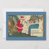 Vintages Weihnachtsfest Weihnachtsgeschenke Kinder Feiertagskarte (Vorderseite)