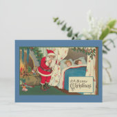 Vintages Weihnachtsfest Weihnachtsgeschenke Kinder Feiertagskarte (Stehend Vorderseite)