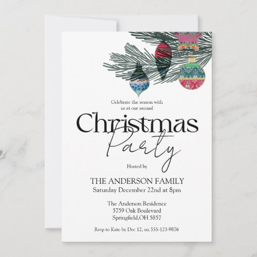 Vintages Weihnachtsgebäck Einladung (Vorderseite)