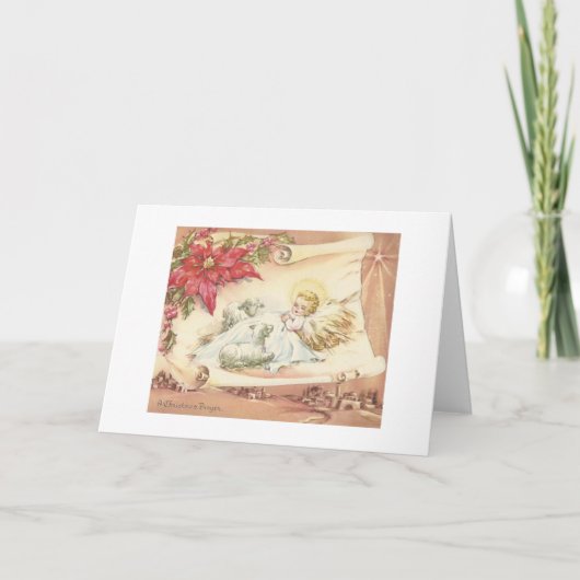 Vintages Weihnachtsgebet Feiertagskarte (Vorderseite)