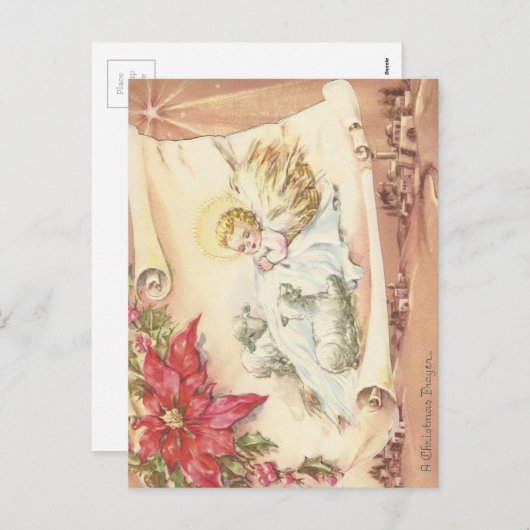 Vintages Weihnachtsgebet Feiertagspostkarte (Vorne/Hinten)