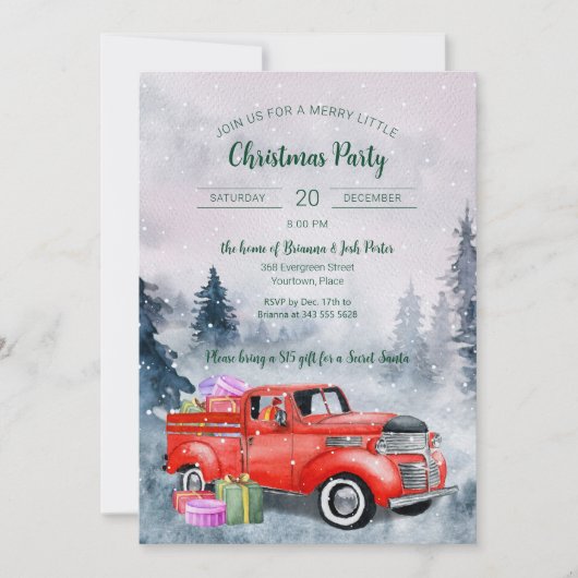 Vintages Weihnachtsgebirge Party Einladung (Vorderseite)