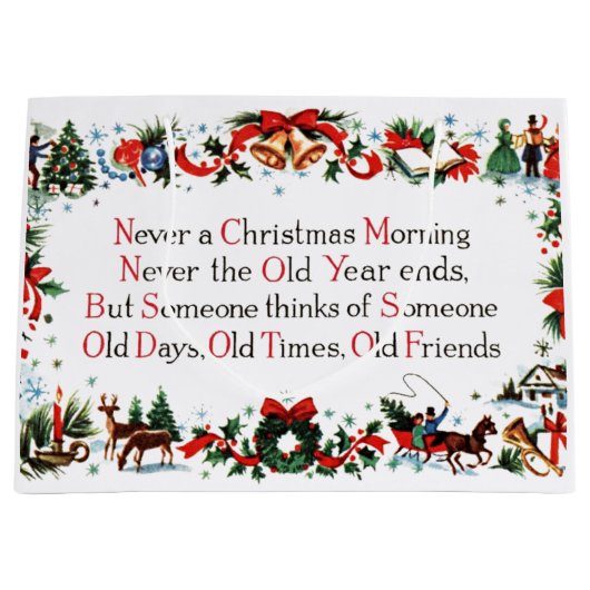 Vintages Weihnachtsgedicht Große Geschenktüte (Vorderseite)