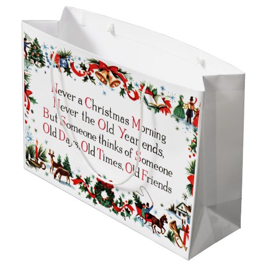 Vintages Weihnachtsgedicht Große Geschenktüte (Rückseite Schrägansicht)