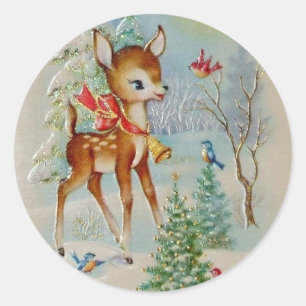 Vintages Weihnachtsgeschäft Runder Aufkleber