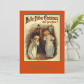 Vintages Weihnachtsgeschenk Babys Telefon Feiertagskarte (Stehend Vorderseite)