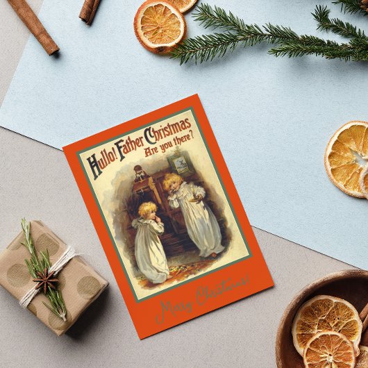 Vintages Weihnachtsgeschenk Babys Telefon Feiertagskarte