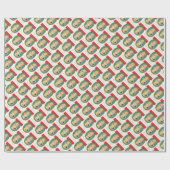 Vintages Weihnachtsgeschenk für Mädchen und Welpen Geschenkpapier (Flach)