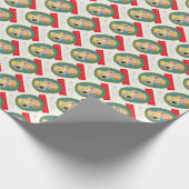 Vintages Weihnachtsgeschenk für Mädchen und Welpen Geschenkpapier (Ecke)