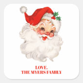 Vintages Weihnachtsgeschenk Quadratischer Aufkleber (Vorderseite)
