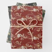 Vintages Weihnachtsgeschenkpapier Set 3 Geschenkpapier Set (Beispiel)