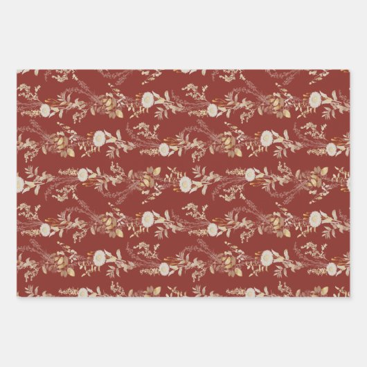 Vintages Weihnachtsgeschenkpapier Set 3 Geschenkpapier Set (Vorderseite)