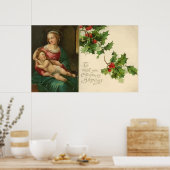Vintages Weihnachtsgesegnet-Poster Poster (Küche)