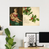 Vintages Weihnachtsgesegnet-Poster Poster (Heimbüro)