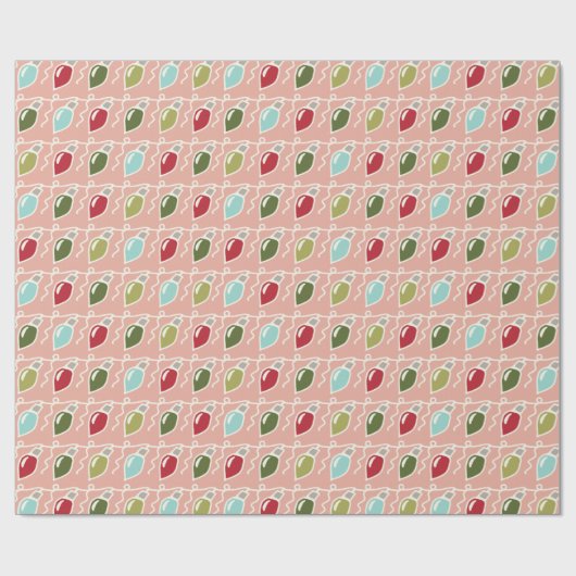 Vintages Weihnachtsglühlampe-Verpackungs-Papier Geschenkpapier (Flach)