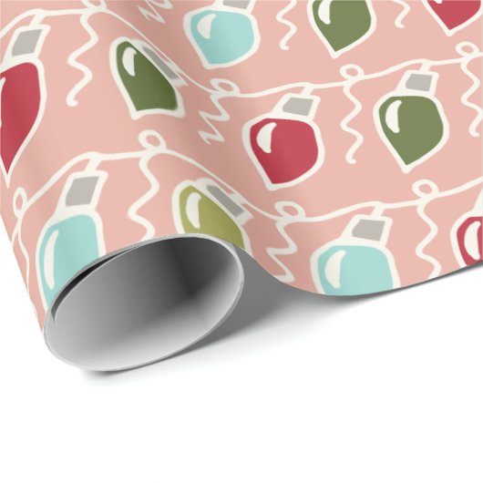 Vintages Weihnachtsglühlampe-Verpackungs-Papier Geschenkpapier (Rolleneckpunkt)