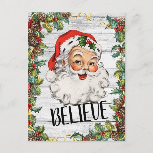 Vintages Weihnachtsgrüßen im Weihnachtsland Postkarte (Vorderseite)