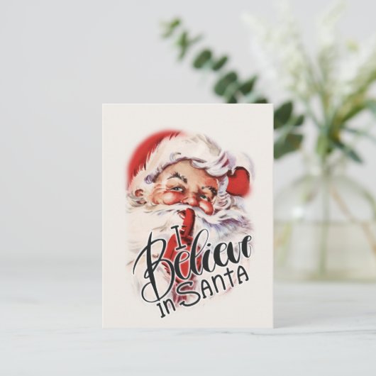 Vintages Weihnachtsgrüßen im Weihnachtsland Postkarte (Stehend Vorderseite)