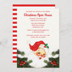 Vintages Weihnachtshaus Einladung