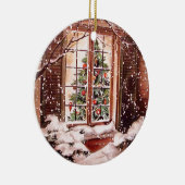 Vintages Weihnachtshaus Keramik Ornament (Rechts)