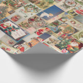 Vintages Weihnachtskarten-Feiertags-Muster Geschenkpapier (Ecke)