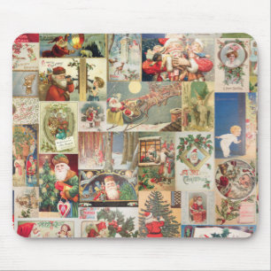 Vintages Weihnachtskarten-Feiertags-Muster Mousepad