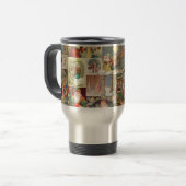 Vintages Weihnachtskarten-Feiertags-Muster Reisebecher (Vorderseite Links)