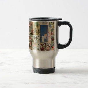Vintages Weihnachtskarten-Feiertags-Muster Reisebecher
