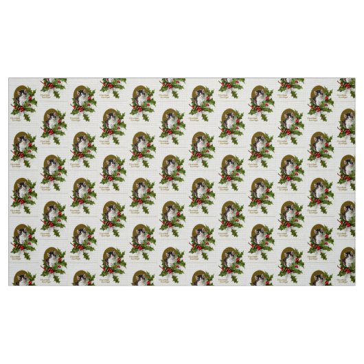 Vintages Weihnachtskätzchen-Gewebe Stoff (Fat Quarter (45,7 x 55,9 cm))