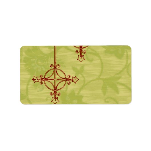 Vintages Weihnachtslabel im Stil der 70er Jahre Adressaufkleber (Vorne)