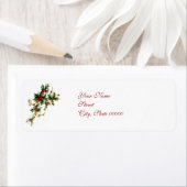 Vintages Weihnachtslabel von Holly Blätter & Berri (Insitu)