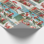 Vintages Weihnachtslicht-Illustrationsmuster der W Geschenkpapier (Ecke)