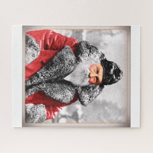 Vintages Weihnachtsmann-Foto/-malerei Puzzle (Horizontal)