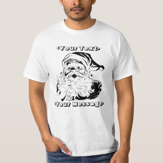 Vintages Weihnachtsmann-Porträt, das Finger T-Shirt (Vorderseite)