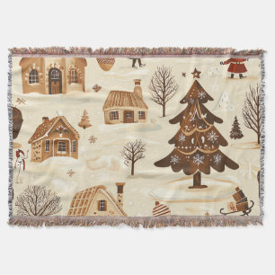 Vintages Weihnachtsmuster aus Holz (10) Decke