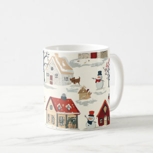 Vintages Weihnachtsmuster aus Holz (11) Kaffeetasse