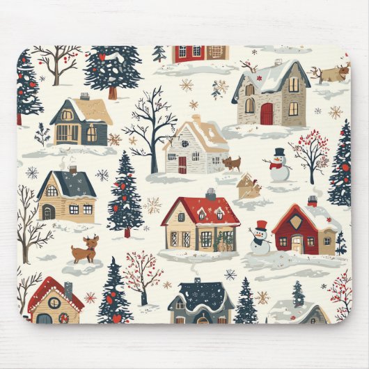 Vintages Weihnachtsmuster aus Holz (11) Mousepad (Vorne)
